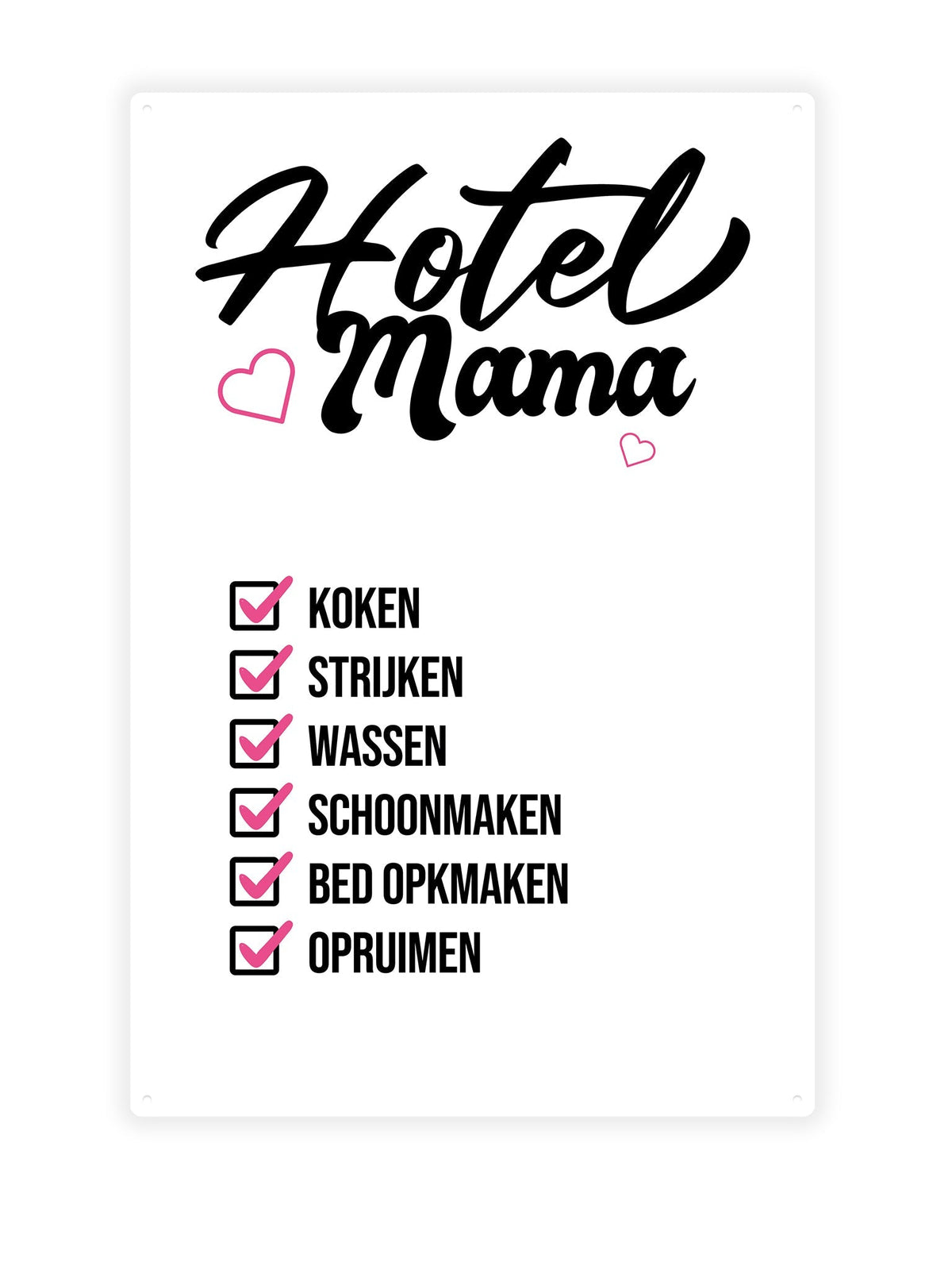 Hotel MAMA - Koken, strijken, wassen, schoonmaken, bed opmaken, opruimen