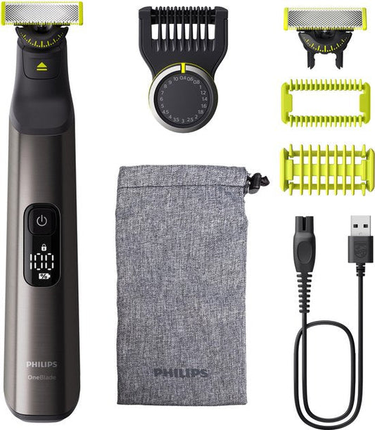 Philips OneBlade Pro 360 Face + Body – Zilver - Trimmer, scheerapparaat en styler in 1 - Inclusief opbergzakje