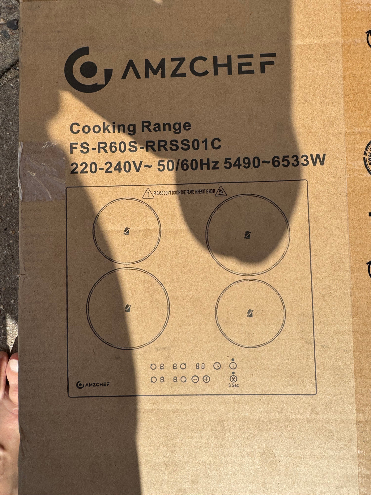 AMZCHEF 4-zone KOOKPLAAT 60cm keramisch glas 9 vermogensniveaus