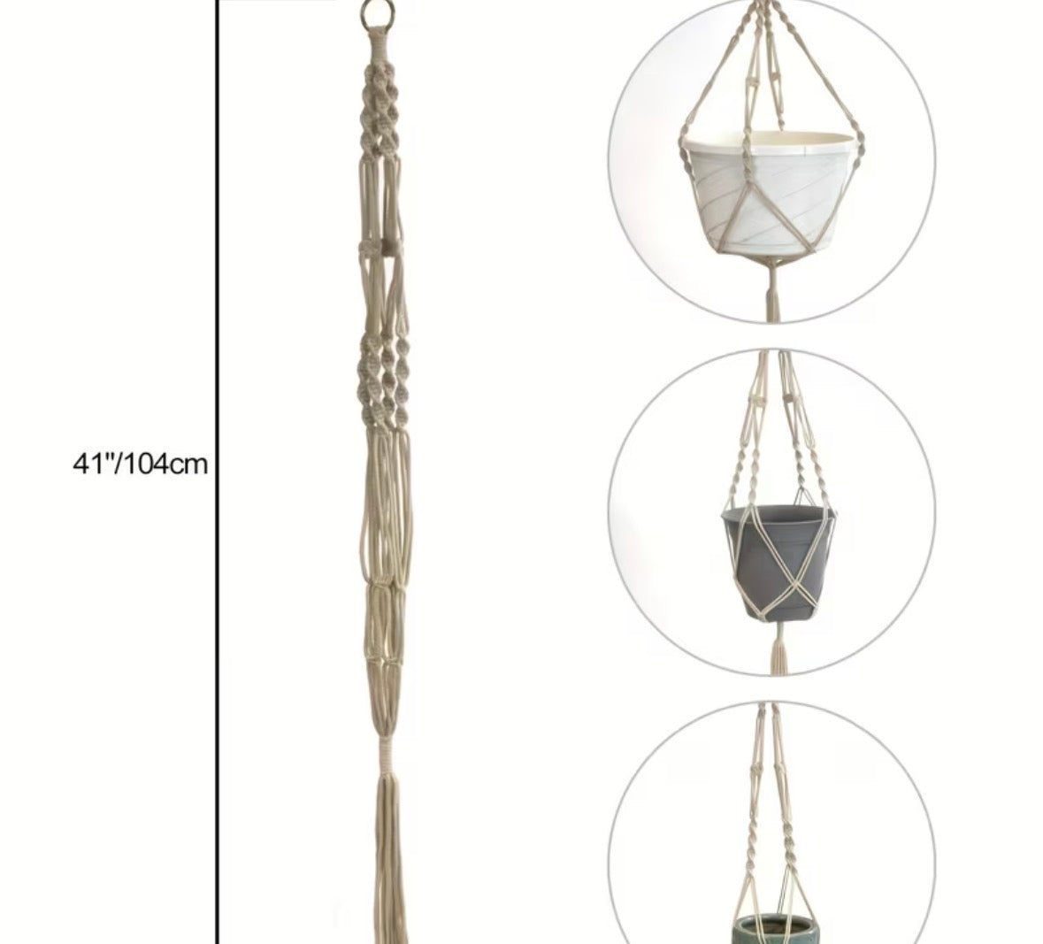 Hangende Boho planten houders voor binnen of buiten 4 stuks
