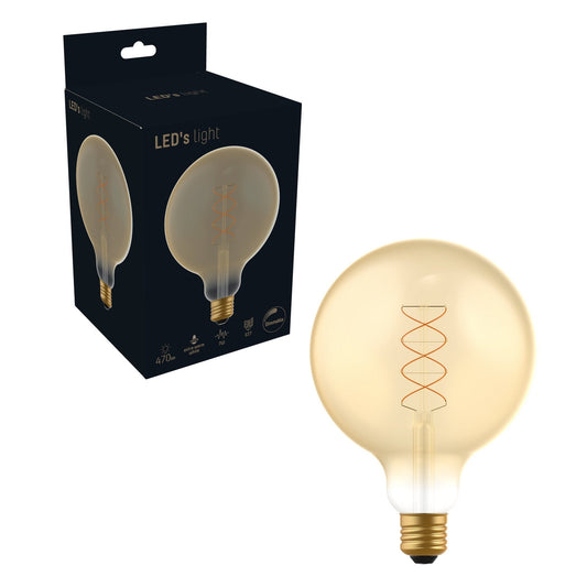 DecoDim LED Lamp Goud E27 - XXL Ø 12.5 cm - Dimbaar - Extra warm wit - 5W (25W)