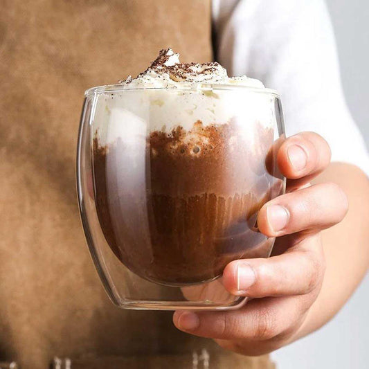 Glozini Dubbelwandige Glazen - 250 ml - Set van 6 - Koffieglazen - Theeglas - Cappuccino Glazen - Latte Macchiato Glazen Bekers