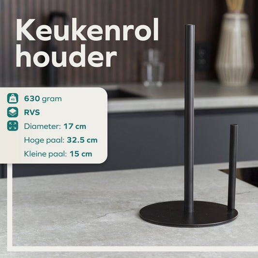 Keukenrol houder zwart
