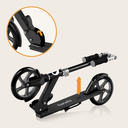 Lionelo Luca Step - Opvouwbare Scooter tot 100 kg - ABEC-7 Lagers - 200 mm Wielen - ShockResist Demping - 3 Hoogte-instellingen - Antislip Platform - Tieners & Volwassenen