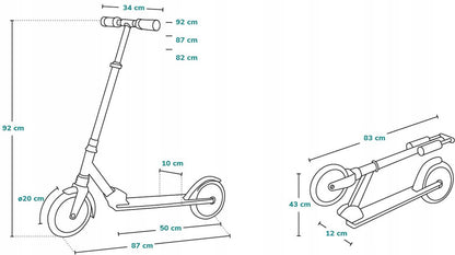Lionelo Luca Step - Opvouwbare Scooter tot 100 kg - ABEC-7 Lagers - 200 mm Wielen - ShockResist Demping - 3 Hoogte-instellingen - Antislip Platform - Tieners & Volwassenen