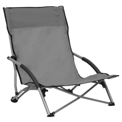 Opvouwbare Strandstoelen 2 delig grijs stof