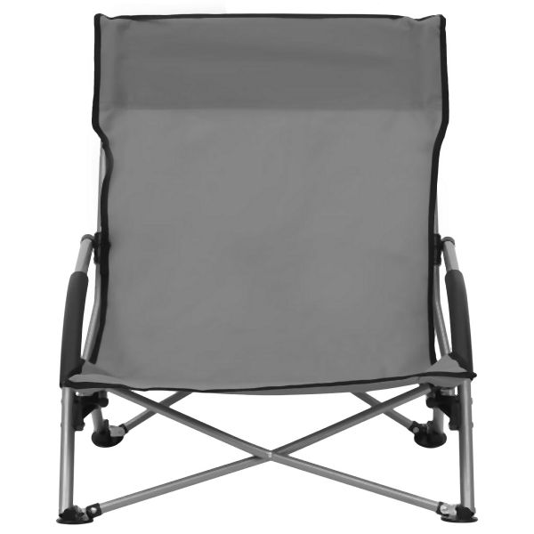 Opvouwbare Strandstoelen 2 delig grijs stof