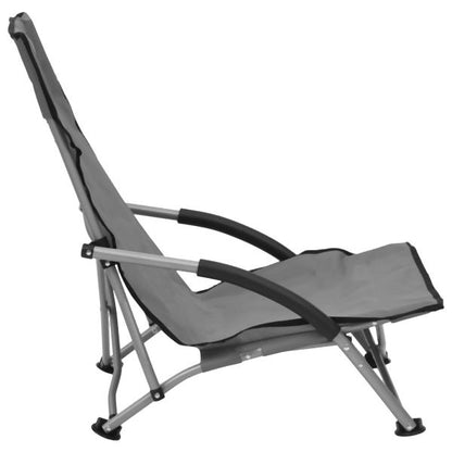 Opvouwbare Strandstoelen 2 delig grijs stof