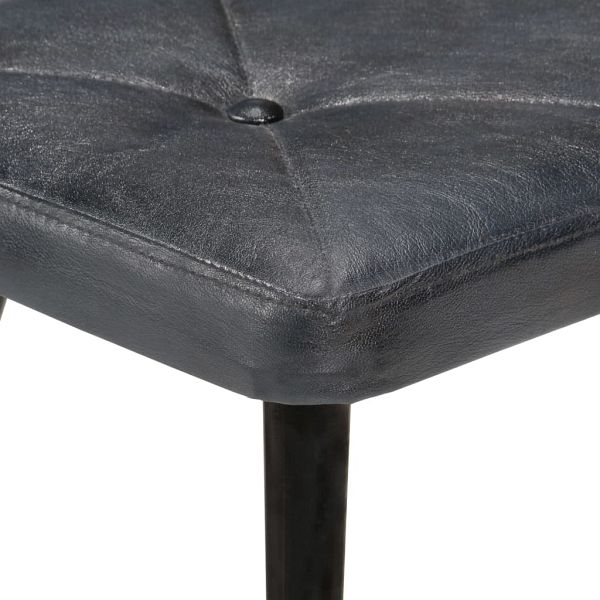 Oorfauteuil met voetkruk echt leer