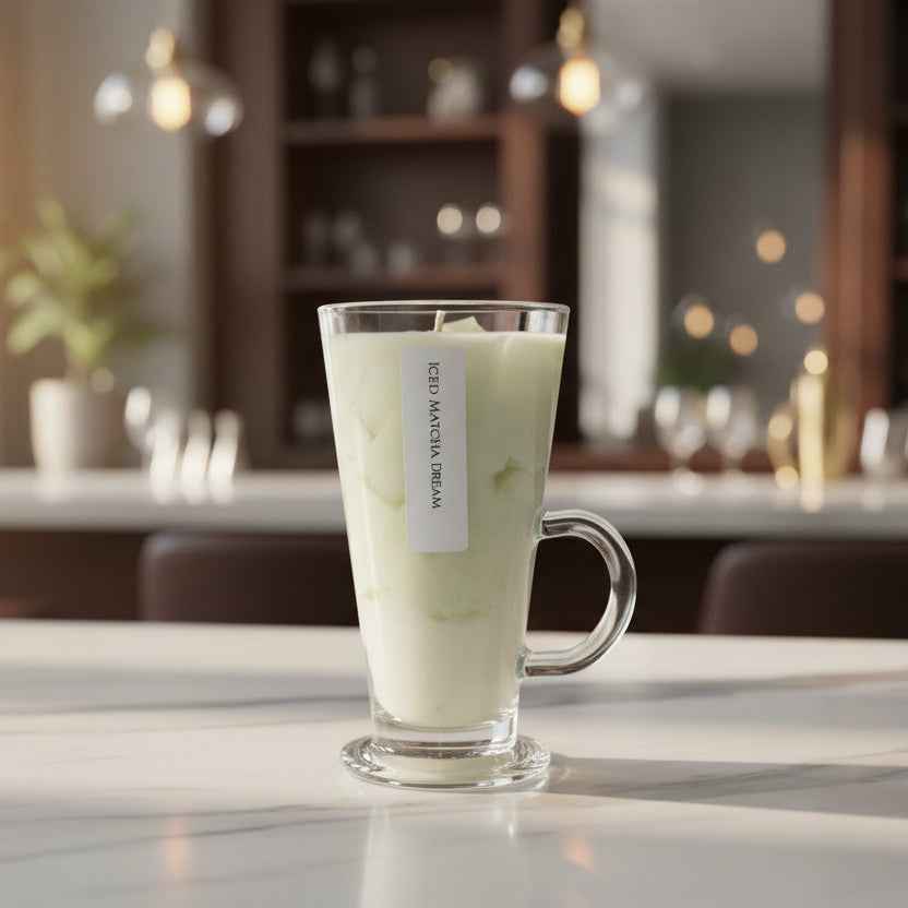 Iced Matcha Dream – Matcha Latte Kaars met IJsblokjes (250 g)