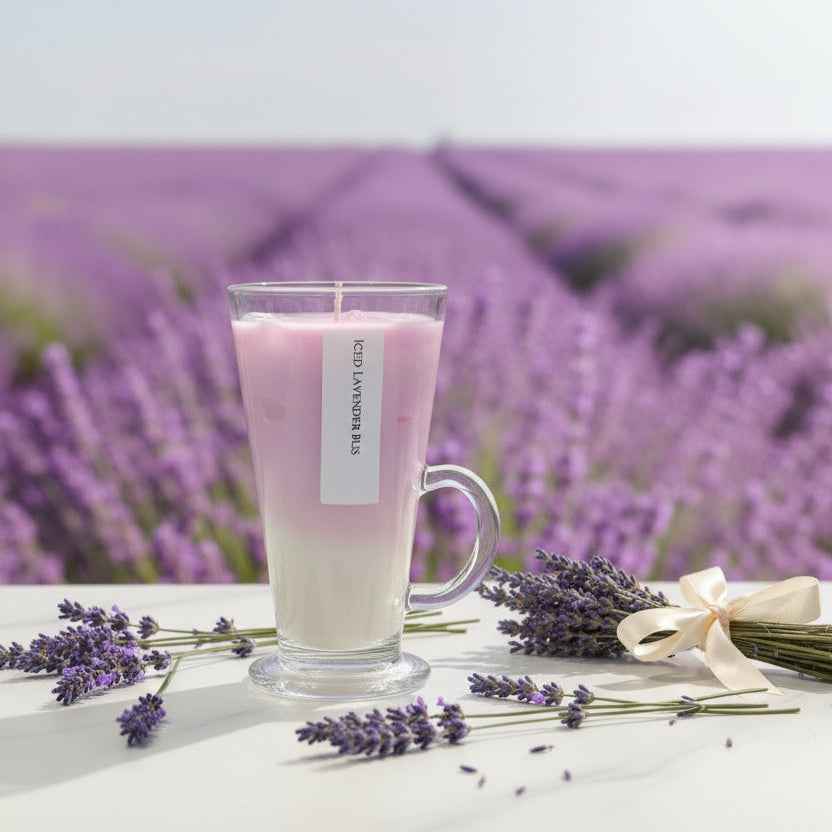 Iced Lavender Bliss – Lavendel Latte Kaars met IJsblokjes (250 g)