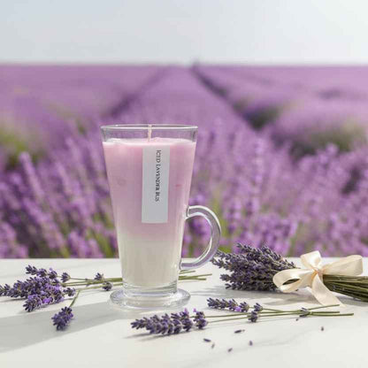 Iced Lavender Bliss – Lavendel Latte Kaars met IJsblokjes (250 g)