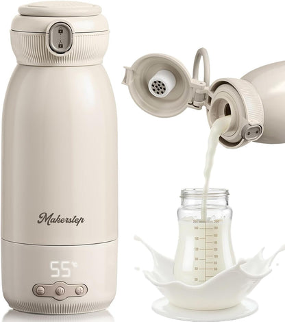 Draagbare flesverwarmer voor baby onderweg, 500 ml capaciteit