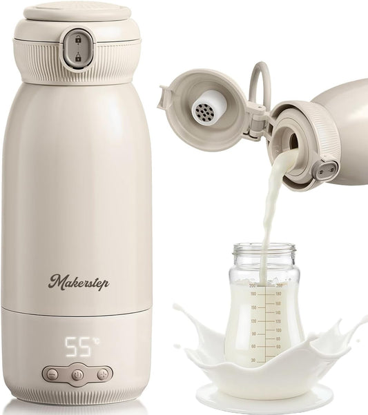 Draagbare flesverwarmer voor baby onderweg, 500 ml capaciteit