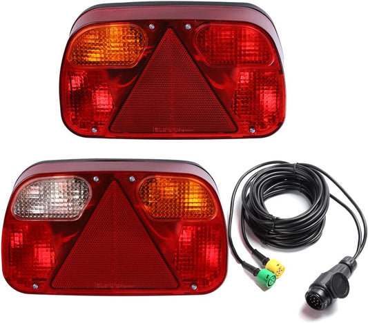 Verlichting Bedradingsset met 13-pins stekker aangesloten met 2 stuks 5,5 m lange 5-aderige kabel Geschikt voor aanhangwagen caravan