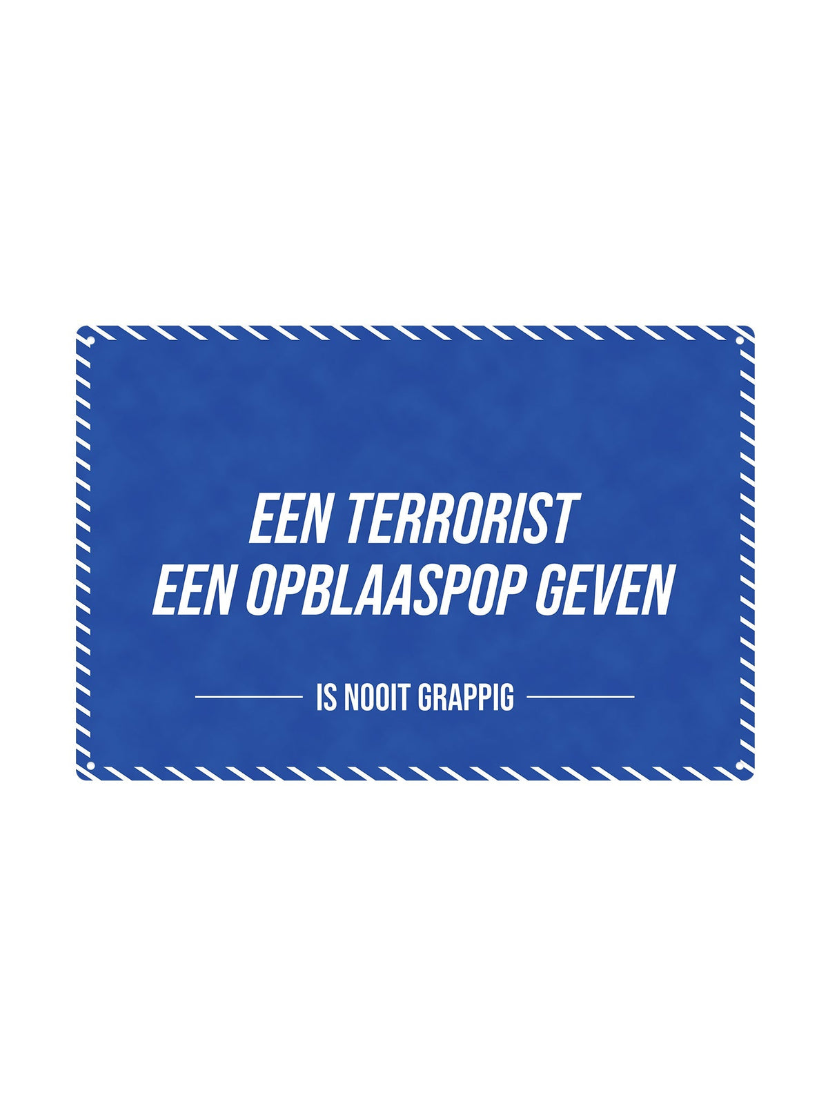 Een terrorist een opblaaspop geven - Is Nooit Grappig