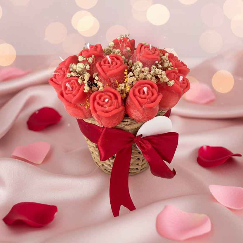 Kaarsenboeket Rozen – Perfect Cadeau (Pink Pepper & Rose)