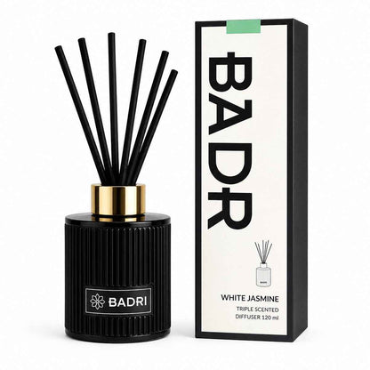 BADRI Geurstokjes White Jasmine 120ML - Luxe Reed Diffuser - Geur voor Woonkamer & Badkamer