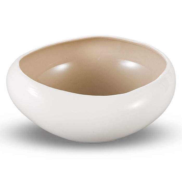 Bricard Barles - Schaal - Wit/Taupe - Ø23x20,3x10,3cm