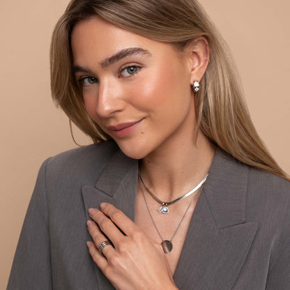 Clover stones earring silver