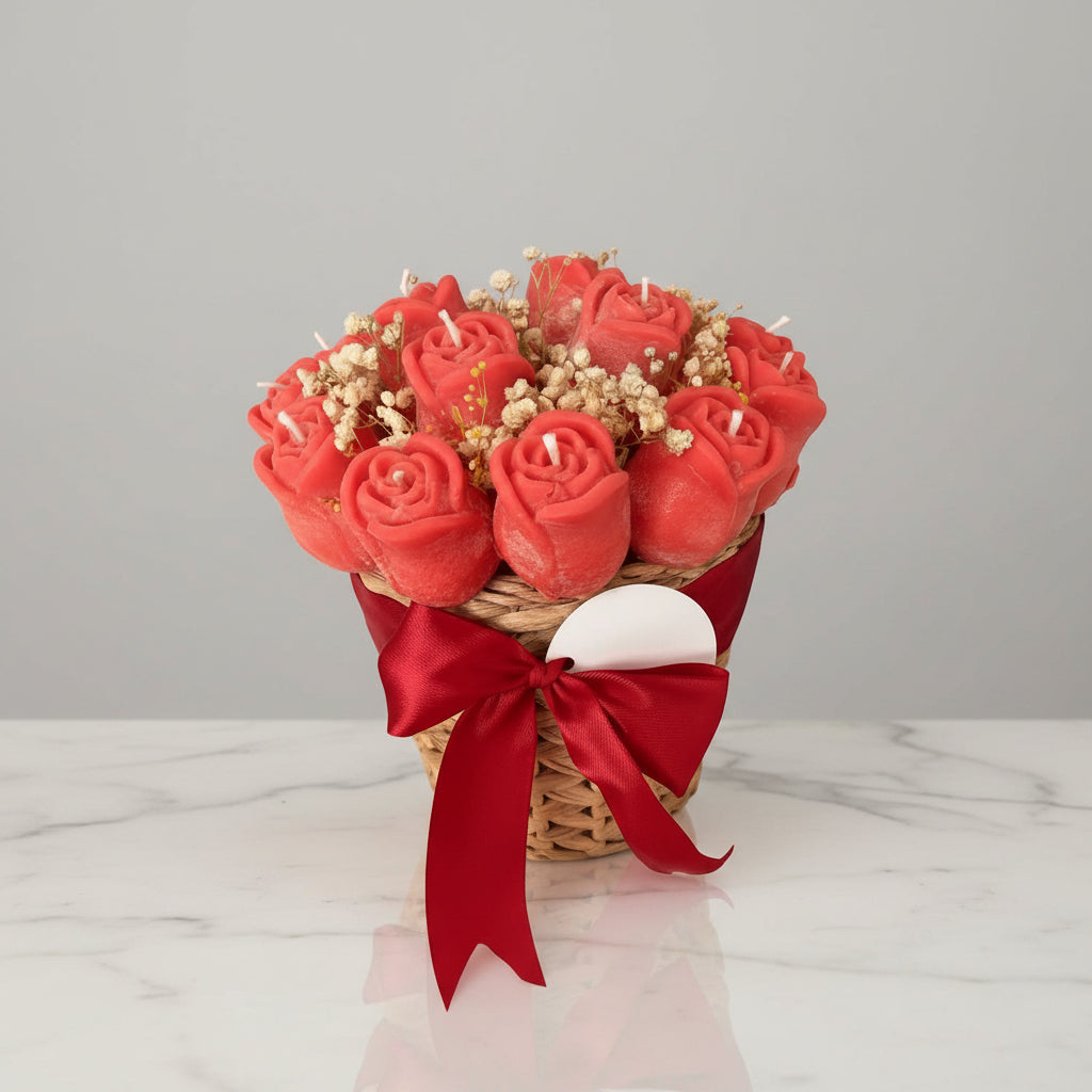 Kaarsenboeket Rozen – Perfect Cadeau (Pink Pepper & Rose)