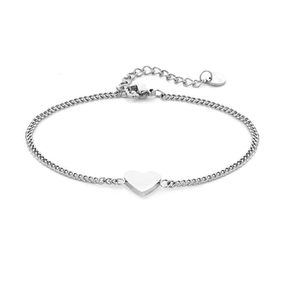 Heart chain silver