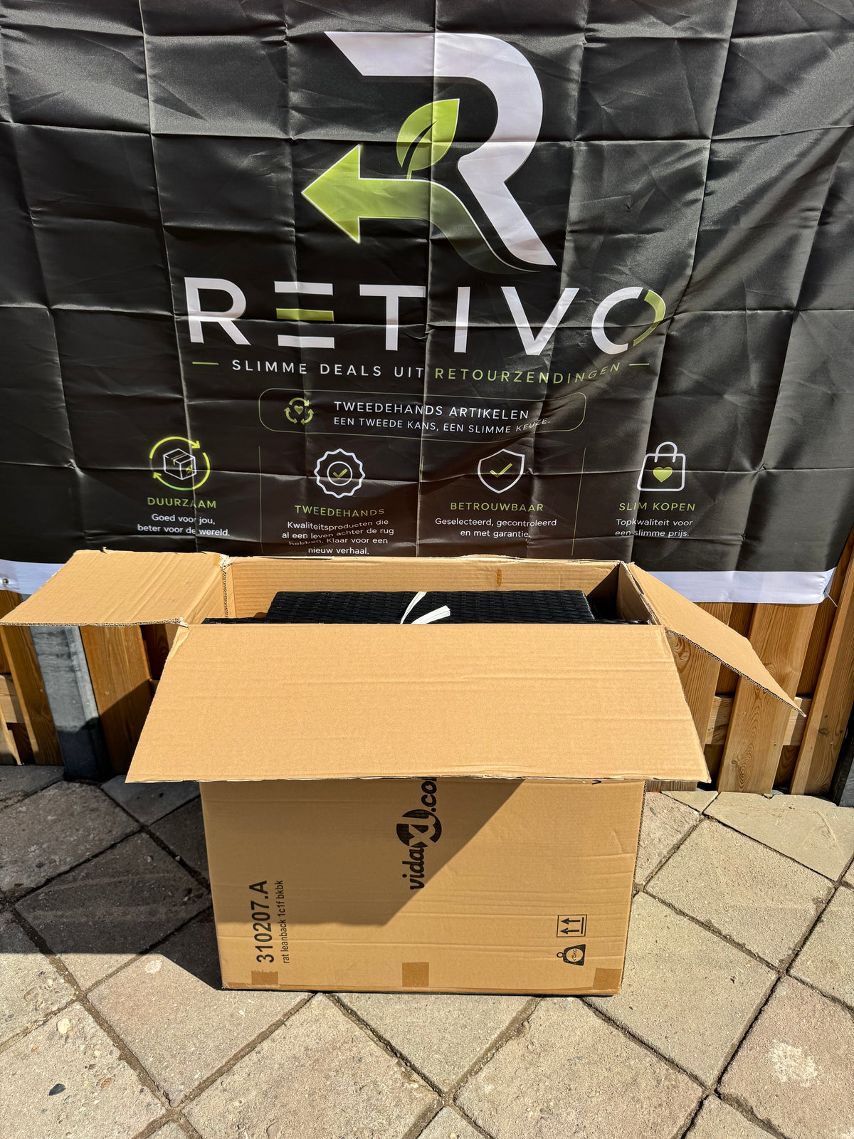 2-delige Tuinlounge set met kussens Poly rotan zwart