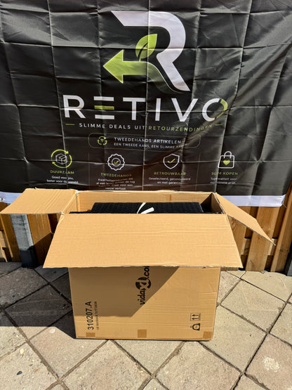 2-delige Tuinlounge set met kussens Poly rotan zwart
