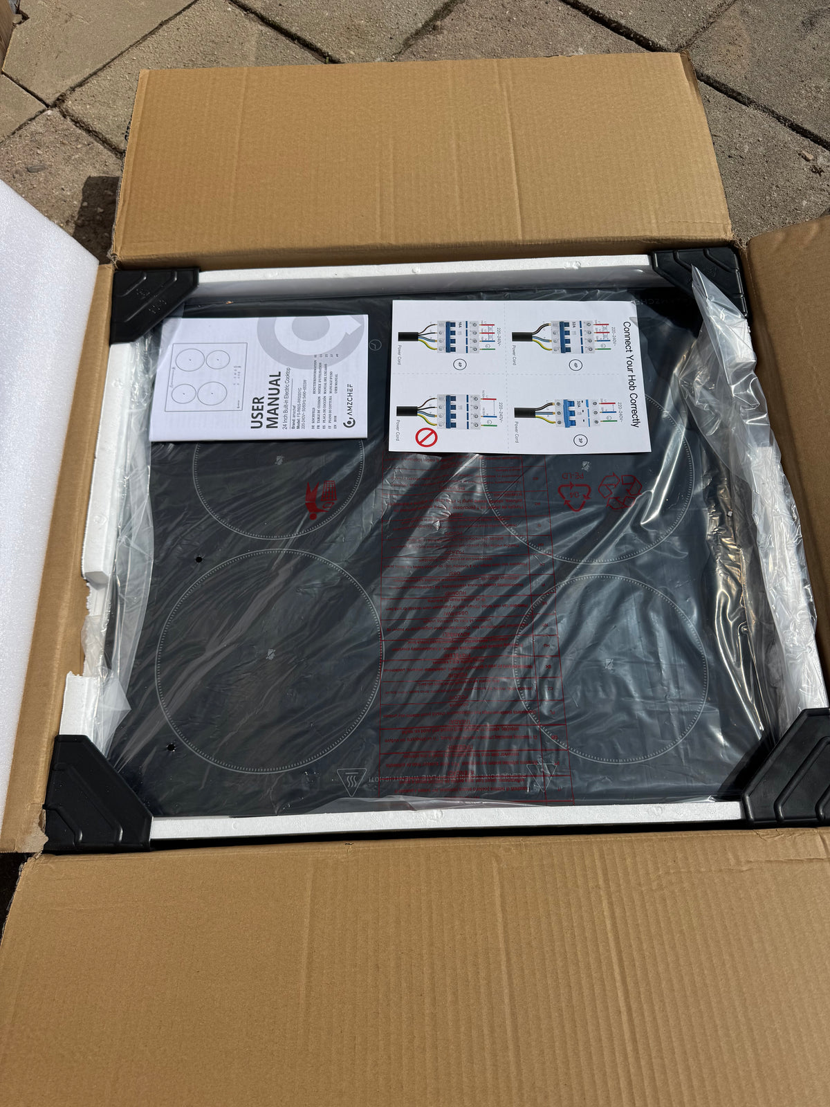 AMZCHEF 4-zone KOOKPLAAT 60cm keramisch glas 9 vermogensniveaus