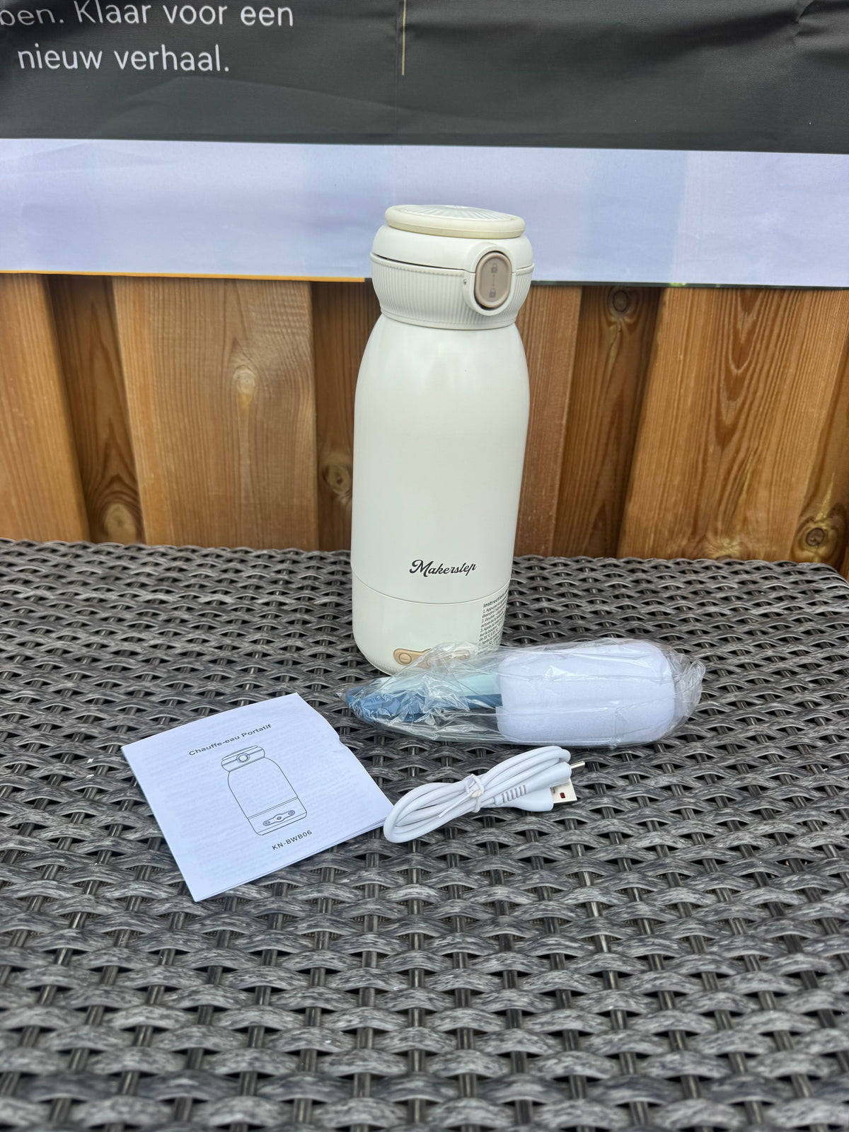 Draagbare flesverwarmer voor baby onderweg, 500 ml capaciteit