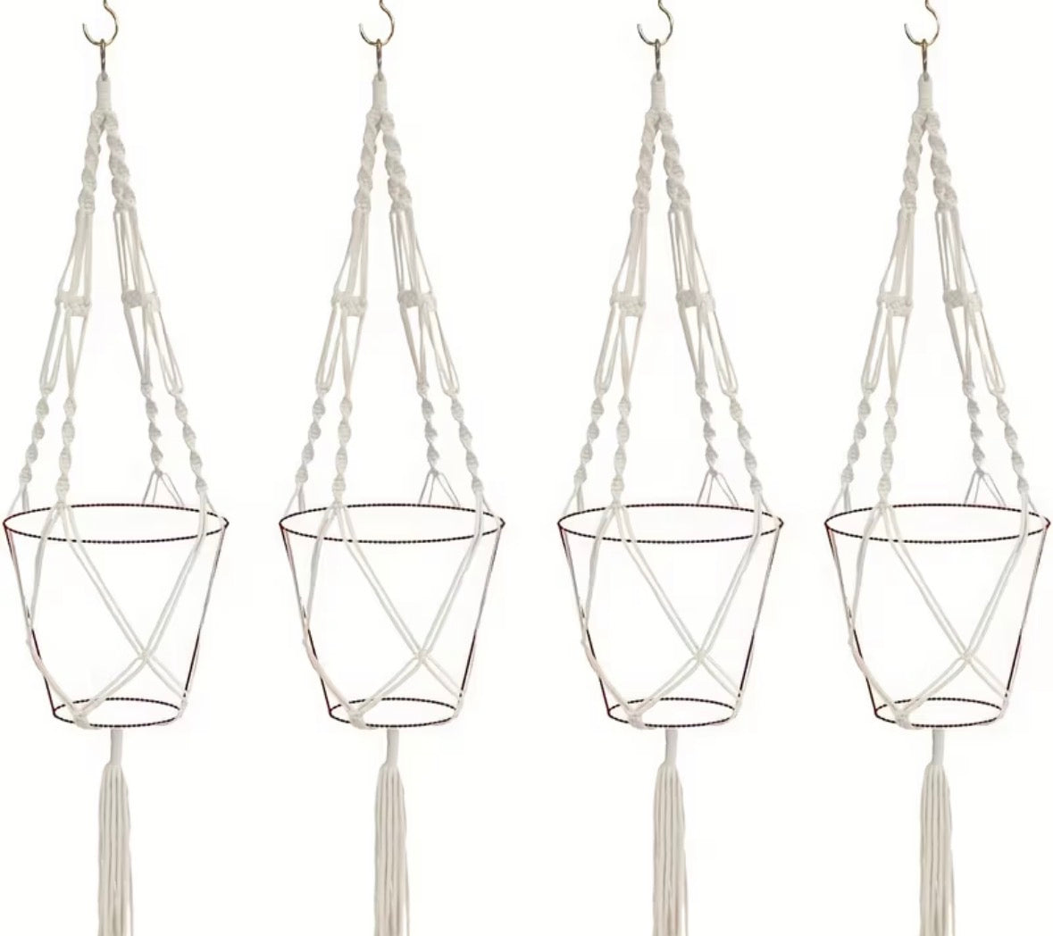 Hangende Boho planten houders voor binnen of buiten 4 stuks