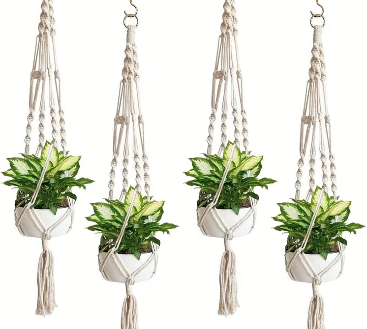 Hangende Boho planten houders voor binnen of buiten 4 stuks