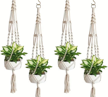 Hangende Boho planten houders voor binnen of buiten 4 stuks