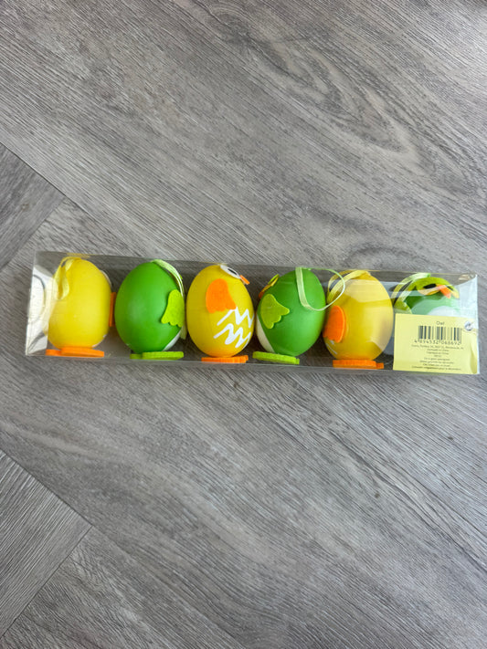 Paasdecoratie 'vogel-eitjes' 6 stuks