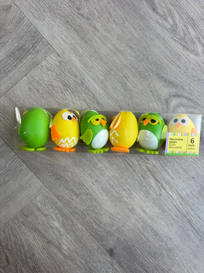 Paasdecoratie 'vogel-eitjes' 6 stuks