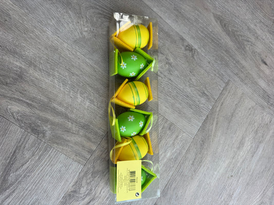 Paasdecoratie 'ei-huisjes' 6 stuks