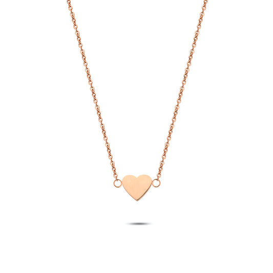 Heart necklace rosé gold