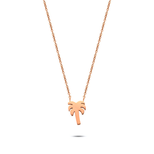 Palm tree necklace rosé gold