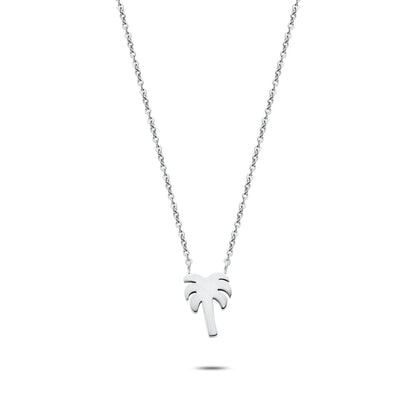 Palm tree necklace silver