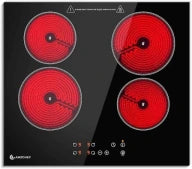 AMZCHEF 4-zone KOOKPLAAT 60cm keramisch glas 9 vermogensniveaus