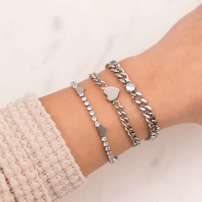 Heart chain bold silver