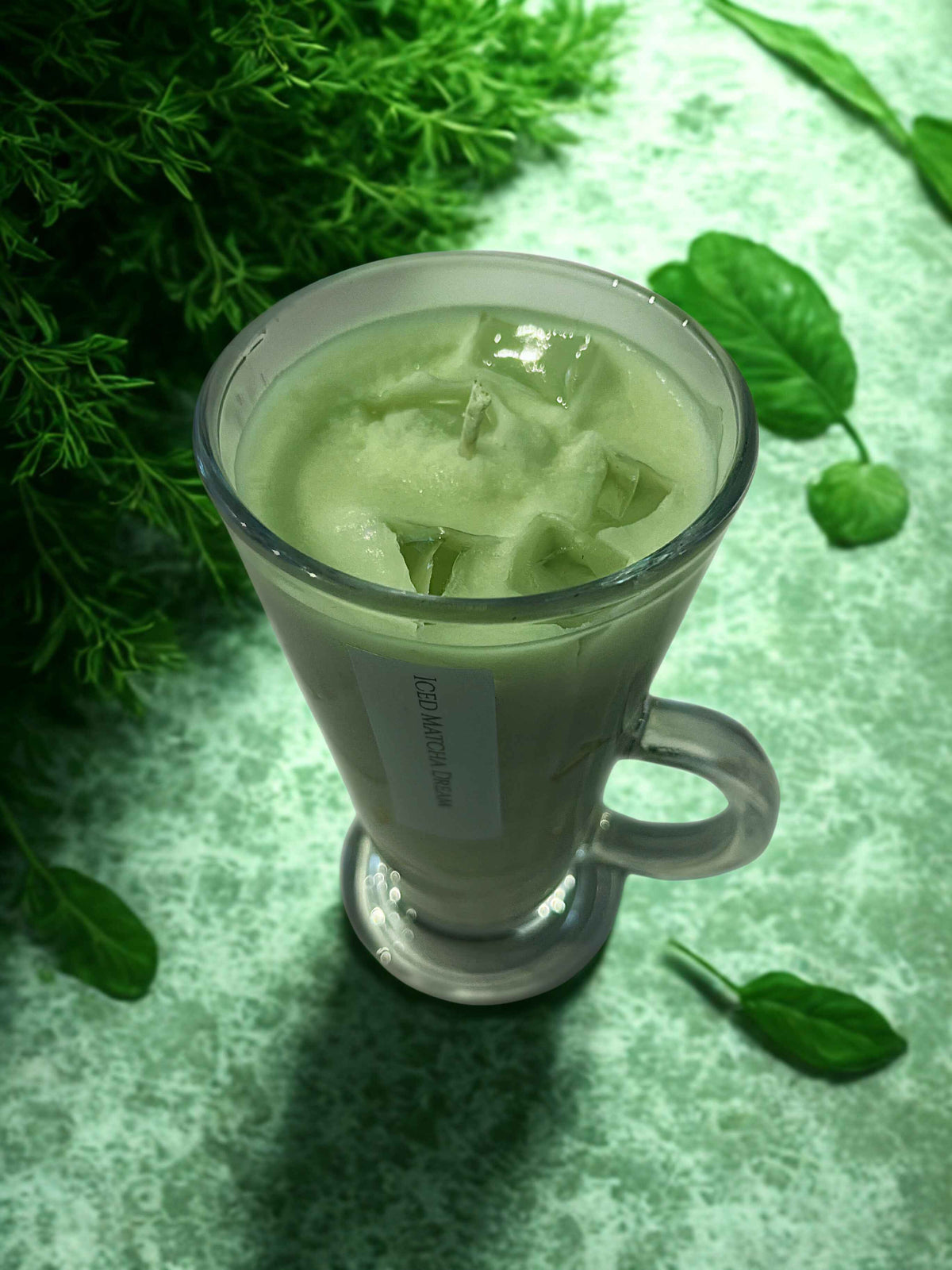 Iced Matcha Dream – Matcha Latte Kaars met IJsblokjes (250 g)