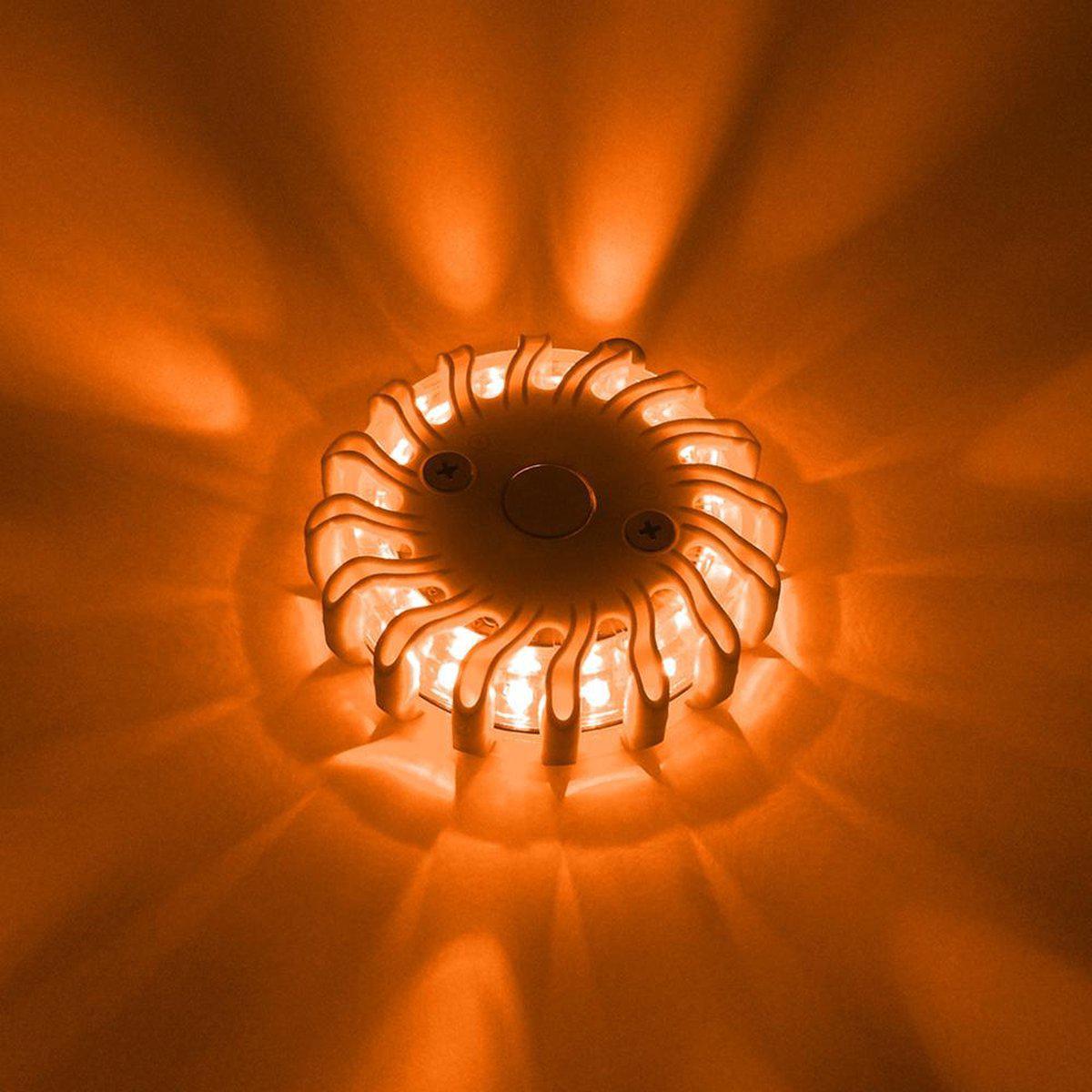 LED's Light Draadloze LED Zwaailamp op Batterijen - 9 standen - Magnetisch & Waterdicht - Oranje