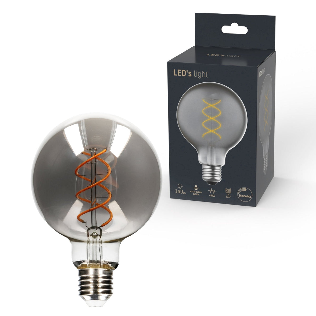 LED Lamp Smokey E27 - Edison Vintage - Dimbaar licht - Bol G95