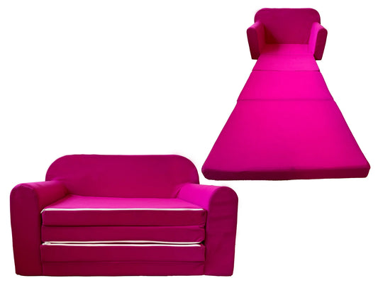 Kinderbankje - slaapbank voor kinderkamer - 170x100cm - roze